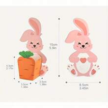 10 sets Boîte-cadeau rose en forme de lapin câlinant une carotte, boîte d'emballage rose mignon de lapin debout pour bonbons, décorations pour Pâques/fête d'anniversaire