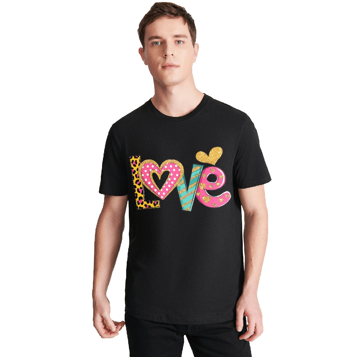 Playera Frase Love Regalo San Valentin Novios Pareja Amor Corazón - Negro - Ver 1