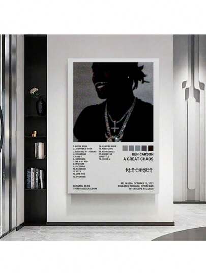 1pc Ken Poster Carson A Great Chaos Music Album Cover Posters Pictures Prints Canvas Painting Printing Poster Wall Art Picture For Living Home Decor Bed Room Office Bar Aesthetic Decor No Frame