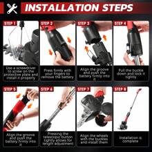 RELOIVE  4-In-1 Telescoping Pole Hedge Trimmer/Grass Shear/Shrub Trimmer/Grass Trimmer With 2.0 Ah Battery,12V (Red)