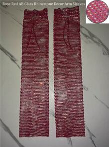 Mangas de braço de rede de pesca glamurosas com strass brilhantes - Party Essential