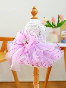 PETCIRCLE 1 pezzo Abito da sposa per animali domestici fatato e fantasioso in viola, adatto per cani e gatti di piccola taglia, comodo e carino