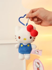 1 chaveiro de pelúcia - chaveiros fofos da Hello Kitty, acessório de presente pequeno e fofo, pingente de anime, decoração criativa de mochila para casal (algumas partes podem ser aleatórias)