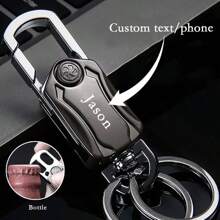 1 件定制开瓶器钥匙扣 - 防丢失汽车钥匙扣、汽车钥匙扣夹、礼品配件休闲、啤酒、伴郎、父亲节、母亲节、情人节、万圣节、圣诞节、感恩节、新年、生日的理想礼物、耐用、雕刻、不锈钢、彩色、可爱、迷人、有趣、卡哇伊、Y2K、时尚、男女通用、休闲、定制、个性化、独特、定制、适合他的理想礼物、适合她、她、男朋友、女朋友、家人、朋友的理想礼物 - 灰色 - 查看 1