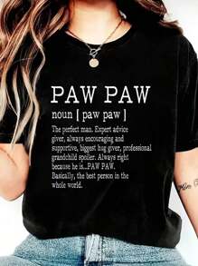 100% Cotton Paw Paw Definition Grandpa Father's Day Gifts - Men T-Shirt Cotton Graphic Tee For Women, Round Neck Short Sleeve Casual Tops