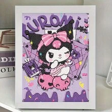 Sanrio Diamond Painting Kuromi, Peace And Happiness Cartoon Puzzle, Handmade DIY Gift, Gift Frame