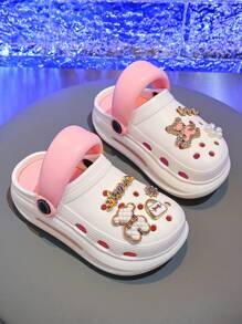 Kids Thick Sole Hollow Out Summer Girls Casual Cute Pattern Indoor/Outdoor Fashionable Girl Sandals, Multifunctional Comfortable Non-Slip Beach Shoes EVA Soft Bottom Breathable Medium/Kids Garden Slippers