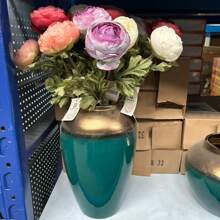 Gold Rim Luxury Jingdezhen Ceramic Flower Vase Decor, Modern Nordic New Chinese Style Living Room Tabletop Floral Vase