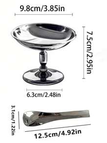 1个优雅高脚布丁杯/冰淇淋杯，复古高品质杯，质感精致，不锈钢甜点杯，提升生活品质，休闲聚会，为生活增添甜蜜，适合花园派对、咖啡馆聚会和返校季。