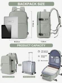 随身背包 旅行背包 飞行批准 大容量尼龙面料防水徒步旅行背包 户外电脑背包 适用于旅行露营徒步旅行 男女皆宜 送给妈妈爸爸女儿朋友的礼物 旅行配件 男女通用商务功能男生背包 电脑包行李带设计 适合返校 适合大学 商务户外 适合大一 大二 送给男朋友和爸爸的礼物 - 綠色 - 查看 4