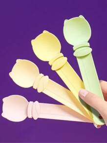 1 件软挤压宠物食品分配器 - 长柄湿食喂食器，塑料宠物零食勺，猫粮喂食工具（不含猫粮）