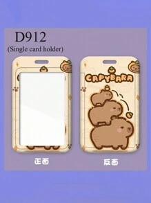 卡通水鼠卡套，带可伸缩挂绳，塑料材质，适用于校园餐卡、学生证、地铁卡、公交卡、工作卡等——通用卡套，返校必备