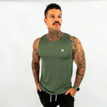 Dry Fit Tank Top Academia Furadinha Training - Army Green - View 1