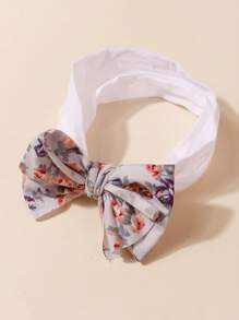 3 件套 Ditsy 花卉蝴蝶尼龙柔软弹性婴儿头带，春季 - 彩色 - 查看 4