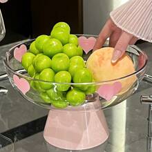 Tazón de fruta de plástico de estilo de lujo con tapa, plato de bocadillos de alta gama, plato de fruta de alta estética creativa para la mesa de café de la sala de estar, uso en la cocina del hogar, tazón grande para contacto con alimentos