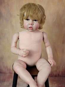 Realistic 70cm 28inch Reborn Liam Baby Doll With 3D-Painting Skin And Visible Veins Cute Play House (Soft Vinyl Limb, Cloth Body) Toy Handmade Birthday Gift For Girl (Some Parts Random) - Màu vàng - Xem 4
