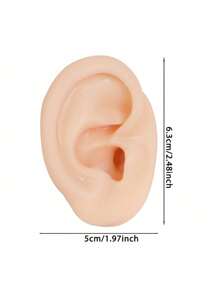 Silicone Ear Model,Nose And Mouth Model, Left And Right Soft Flexible Model Fake Ear Piercing Practice, Silicone Body Parts, Realistic Silicone Ear Mold For Jewelry Display Acupuncture Mannequin Teaching Instruction - Apricot - View 7