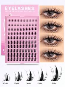 GROINNEYA 80/100 件 C 卷漫画睫毛延长动漫角色扮演尖刺假睫毛 DIY 单根假睫毛化妆工具簇状睫毛湿妆风格睫毛簇、睫毛簇、单根睫毛、睫毛、假睫毛 - C - 查看 2