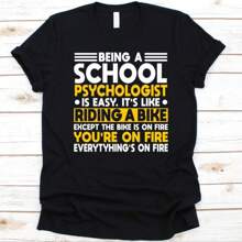 Being A School Psychologist Is Easy It's Like Riding Shirt, Gift For School Psychologist, Mental Health Awareness Shirt, Guidance Counselor - Black - View 1