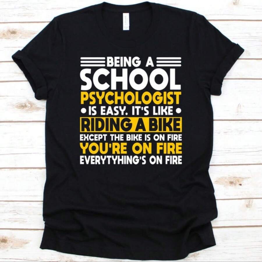 Being A School Psychologist Is Easy It's Like Riding Shirt, Gift For School Psychologist, Mental Health Awareness Shirt, Guidance Counselor - Black - View 1