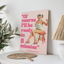 1pc, Canvas Hanging, Framed, Art Deco Vintage Poster - "Of Course I'll Be Ready In 5 Minutes" Canvas Wall Art Print, Humorous Bathroom And Bedroom Decor, Art Fiction Themed Poster Aesthetic - Multicolor - View 10
