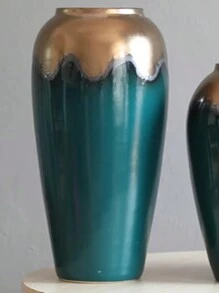 Gold Rim Luxury Jingdezhen Ceramic Flower Vase Decor, Modern Nordic New Chinese Style Living Room Tabletop Floral Vase