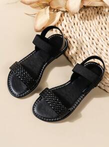 A Pair Of Children's Favorite Sandals, New Children's Sandals, Fashion, School Style, Soft Sole, Comfortable Sandals, Family Slippers, Holiday Style, Boys And Girls Like Sandals - màu đen - Xem 2
