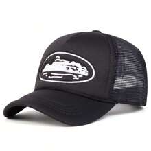 1 件女士刺绣卡车司机帽，时尚棒球帽，防晒，休闲网帽，适合户外、旅行、海滩、春秋季