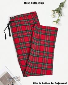 Active Club Cotton-Blend Flannel Pajama Pants For Women, Flannel Plaid PJ Pants For Women For Sleep And Lounge - 紅粉色2 - 查看 2