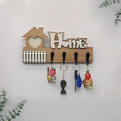 1PC Household Wall Mounted Hook Key Storage Rack HOME Railing Wooden Crafts Entrance Hall Wall Decoration Wall Hanging Key Suitable For Entrance Hall Corridor Wall Living Room Dining Room Kitchen Storage Rack,Over The Door Organizer,Clothes Hook,Wall Coat Hanger,Wall Adhesive Hook,Wall Organizer,Hanger Set,Photo Frame Wall,Bathroom Shelf,Hangers Hooks Hanger,Wall Pictures,White Hook,Black,Sticky Wall Hooks,Purse Hanger Wall,Wall Hangings,Picture Frame Hooks