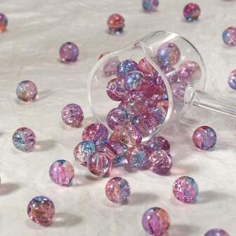 20pcs, Gradient Three-Color Ice Crack Loose Beads + Beaded Tool Set, Homemade Bracelet Making Beads,10mm Decorative Beads, Aperture 1.5mm/0.059in, Ideal Material For Jewelry Making, Beaded Jewelry, Suitable For Handmade DIY Necklaces, Bracelets, Earrings, Mobile Phone Chains, Keychains, Luggage Decoration Accessories, Clothing Accessories, Decorative Beads