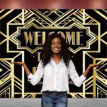 1 件迷人的 20 世纪 20 年代派对背景，充满活力的复古摄影背景，适合婚礼、生日、淋浴、涤纶面料、防褪色、可重复使用 - 1PCS - 查看 2