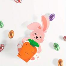 10 sets Boîte-cadeau rose en forme de lapin câlinant une carotte, boîte d'emballage rose mignon de lapin debout pour bonbons, décorations pour Pâques/fête d'anniversaire