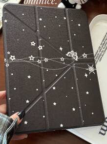 1pc Cute Butterfly, Star, Moon Double-Sided Acrylic Transparent Crystal Backlite Tablet Case, Shock-Proof, Compatible With IPad, To Support Sleep/Wake