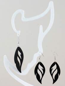 1 Pair Flame Shaped Earrings, Women's Party Accessories Black Fashion Flame Earring Pendants