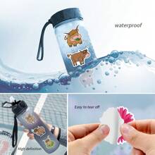50 PCS Highland Cattle Stickers Vinyl Aesthetics Stickers Scrapbooking, Diary, Laptop, Bumper, Skateboard, Water Bottle, Cartoon, Hard Hat, Car Stickers And Decals