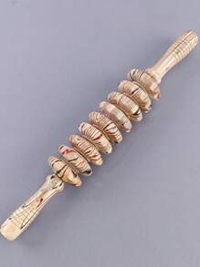 1 件木质滚轮按摩器腹部背部九轮家用身体健身木质按摩轮木纹腿部按摩 - 彩色 - 查看 10