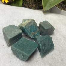 1 件天然亚马逊石水晶原石、石英水晶 DIY 用品、矿物标本、水晶脉轮疗愈、男女礼物、独特天然石、随机发货 - 藍色 - 查看 7