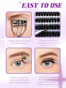 ELYCO 144pcs 3D Handmade Mink Lashes, Super Dense 100D Natural Fluffy Eyelashes, 10-16mm Mixed 10 Rows, 0.07mm Lightweight, Easy To Wear, Perfect Fit, Cartoon Lashes For DIY, Suitable For Parties, Gifts For Women