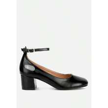 DEBBIE Ankle Strap Low Block Heel Sandals In Black - màu đen - Xem 2