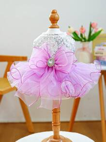 PETCIRCLE 1 pezzo Abito da sposa per animali domestici fatato e fantasioso in viola, adatto per cani e gatti di piccola taglia, comodo e carino