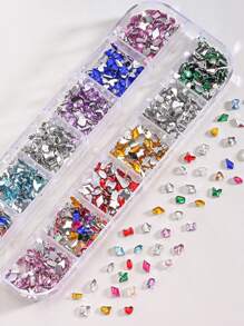 12 Lưới Đá Rhinestones Mặt Phẳng Nhiều Màu Sắc Cho Nghệ Thuật Làm Móng, Đá Rhinestones Tròn Nhiều Màu Cho Đồ Thủ Công Làm Móng, Quần Áo Giày Dép Túi Xách Nghệ Thuật Tự Làm, Đá Quý Trong Suốt Cho Nghệ Thuật Làm Móng Tự Làm Hoặc Tiệm Làm Móng Đồ Dùng Làm Móng, Phụ Kiện Làm Móng - Nhiều màu - Xem 4