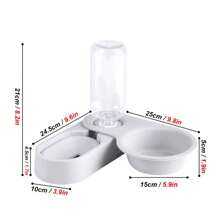 Pet Rabbit Chinchilla Guinea Pig Food Bowl Auto Feeder All-In-One Splice Food Bowl Drinking Fountain Raised Standing Dish Bowl - Green - View 3
