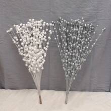 Christmas Berries Artificial Flowers Foam Golden Sliver Glitter Bouquet Home Christmas Wedding Decor Wreath Crafts Wholesale