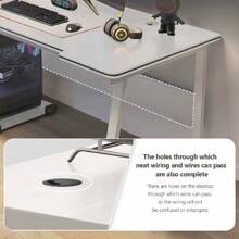 Gaming Desk Computer Writing Table Student Art Modren Simple Style PC Wood Suitable For Home, Office - White - View 3