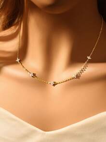 Newsoul 925 Sterling Silver Women's Bracelet Necklace Set, Exquisite Jewelry Suitable For Wedding, Engagement, Daily Wear Or Dates - Yellow Gold - View 7