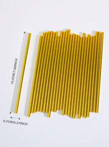 10/25/50/100pcs Disposable Paper Straws, All Golden Paper Straws, Candy Cane Styled, Suitable For Cocktails, Birthdays, BBQs, Events And Celebrations - Multicolor - View 2