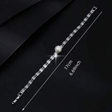 1pc Luxury Sparkling Cubic Zirconia Bracelet, Fashionable Bestselling Gift For Valentine's Day,Mom,Mother,Mother's Day,Gift