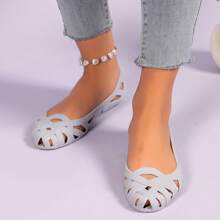 Sandales plates pour femmes, aérées, à fond souple, style décontracté. Sandales d'été pour femmes.