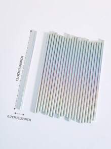 100/50/25/10pcs Disposable Paper Straws, Silver Pearlescent Film Paper Straws, Gradient Paper Straws, Candy Support Sticks, Suitable For Cocktails, Birthdays, Barbecues, Events And Celebrations - Multicolor - View 2